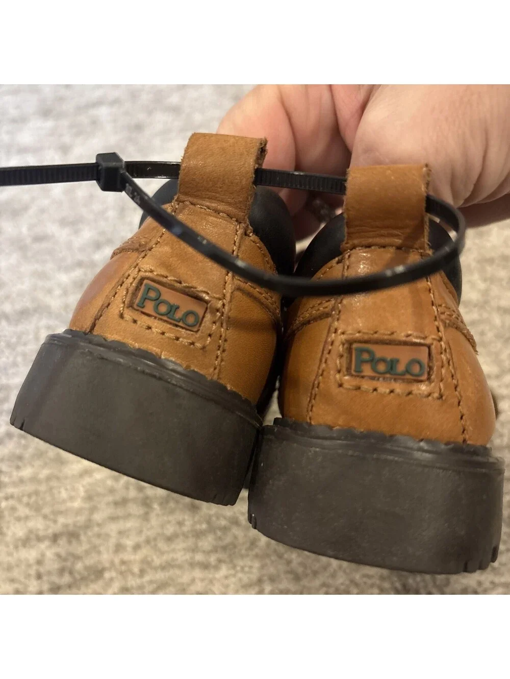 Polo Ralph Lauren Boys Toddler Brown Leather Dockers Loafers Shoes Size 7